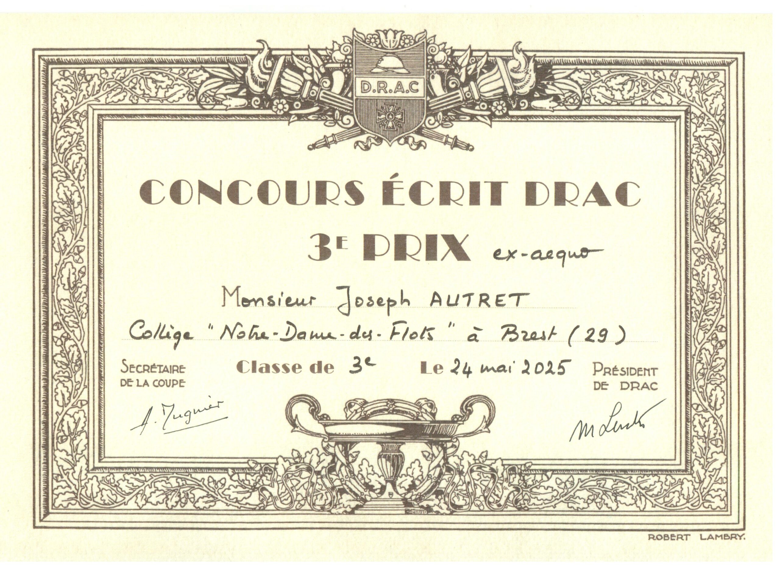 Concours écrit de la DRAC